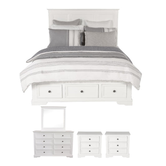 Sala 4 Piece Queen Bedroom Suite with Dresser and Mirror - White