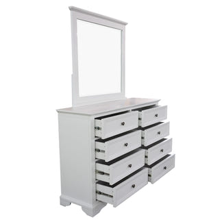 Sala 4 Piece Queen Bedroom Suite with Dresser and Mirror - White