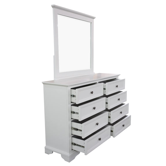 Sala 4 Piece Queen Bedroom Suite with Dresser and Mirror - White
