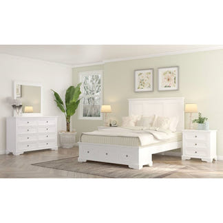 Sala 4 Piece Queen Bedroom Suite with Dresser and Mirror - White
