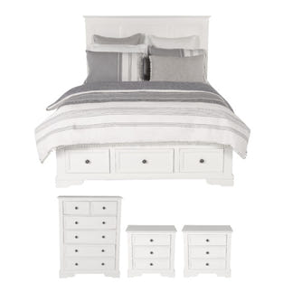 Sala 4 Piece Queen Bedroom Suite with Tallboy - White