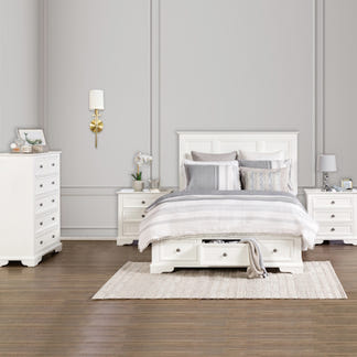 Sala 4 Piece Queen Bedroom Suite with Tallboy - White