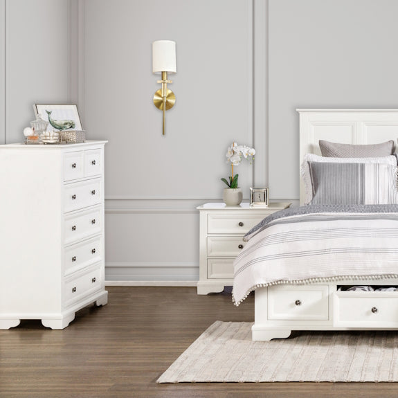 Sala 4 Piece Queen Bedroom Suite with Tallboy - White