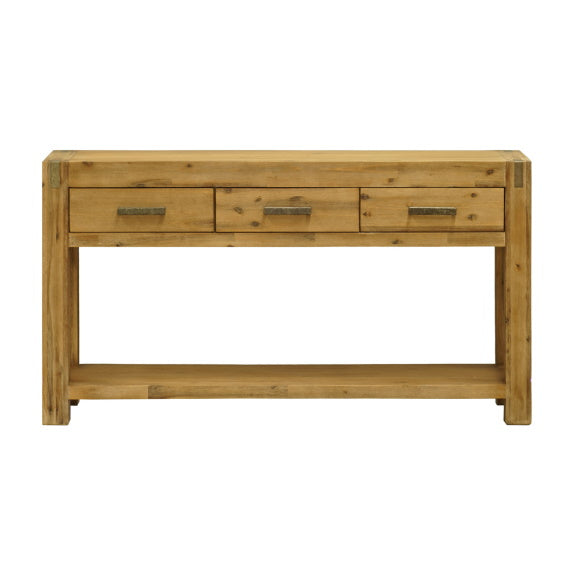 Sanava 3 Drawer Timber Hall Table - Drift Wood