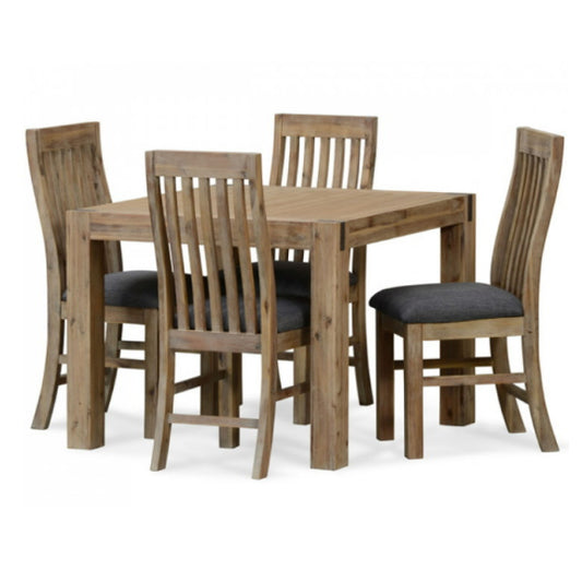 Sanava 5 Piece Square Timber Dining Suite - Driftwood