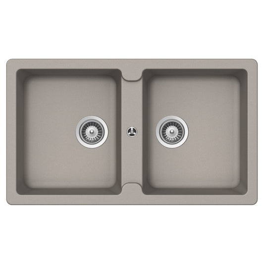 Schock Abey Typos N200 Concrete Double Bowl Sink - Brown