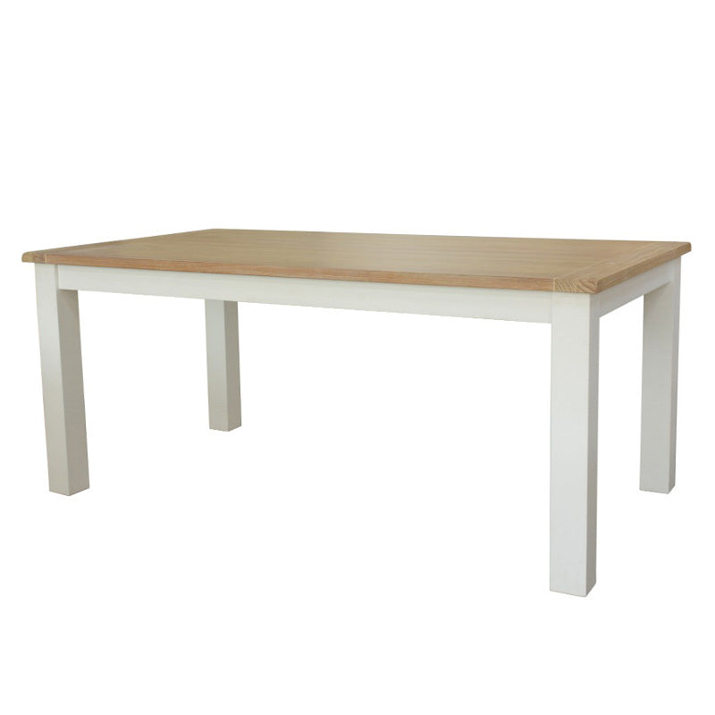 Shellwood 180cm Timber Dining Table - White/Light Oak