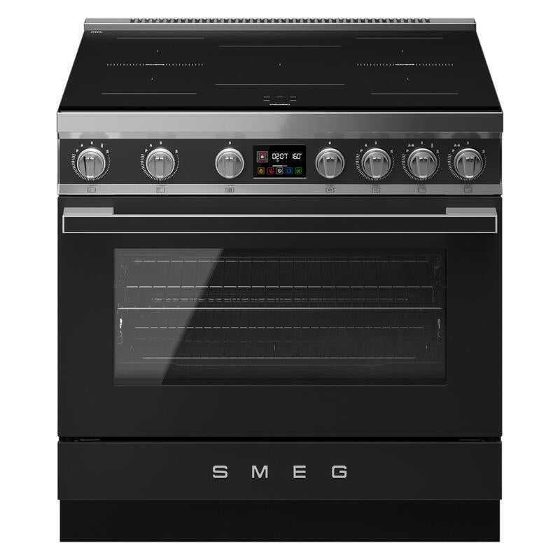 Smeg 90cm Portofino Induction Pyrolytic Freestanding Oven - Anthracite