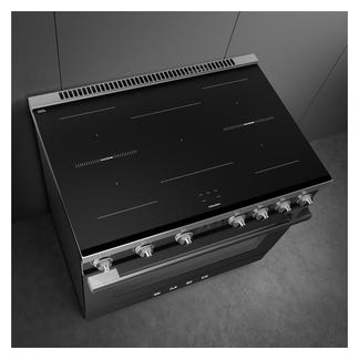 Smeg 90cm Portofino Induction Pyrolytic Freestanding Oven - Anthracite
