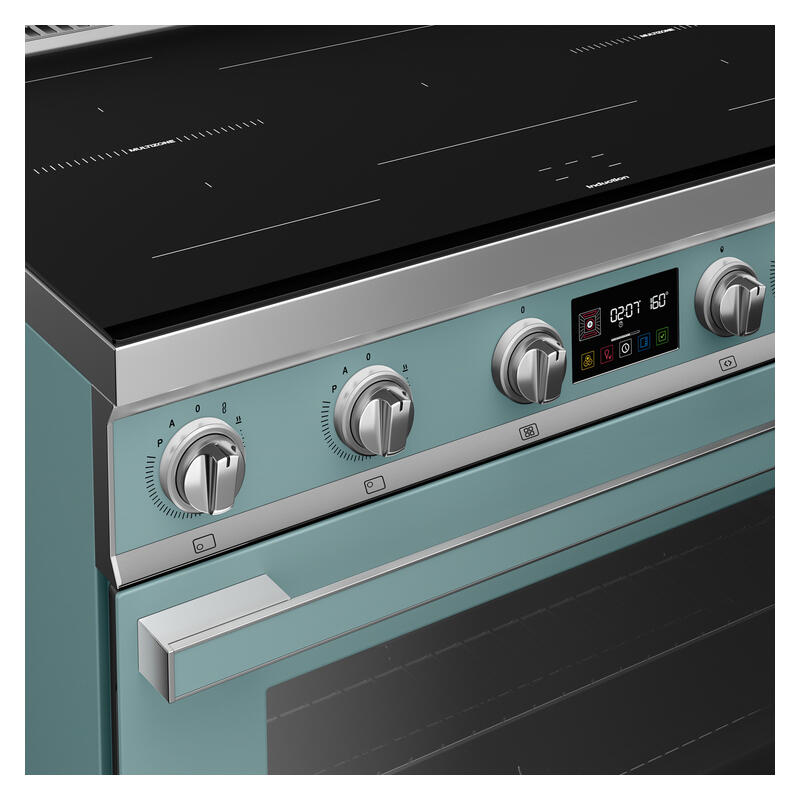 Smeg 90cm Portofino Induction Pyrolytic Freestanding Oven - Emerald Green