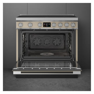 Smeg 90cm Portofino Induction Pyrolytic Freestanding Oven - Moonlight