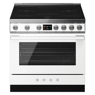 Smeg 90cm Portofino Induction Pyrolytic Freestanding Oven - White