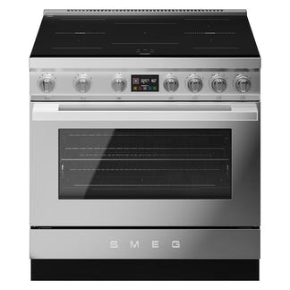 Smeg 90cm Portofino Induction Pyrolytic Freestanding Oven - Stainless Steel