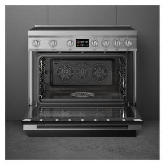 Smeg 90cm Portofino Induction Pyrolytic Freestanding Oven - Stainless Steel
