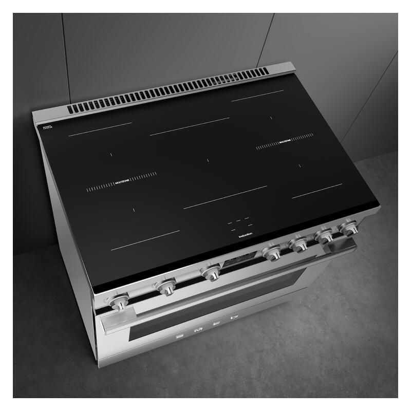 Smeg 90cm Portofino Induction Pyrolytic Freestanding Oven - Stainless Steel