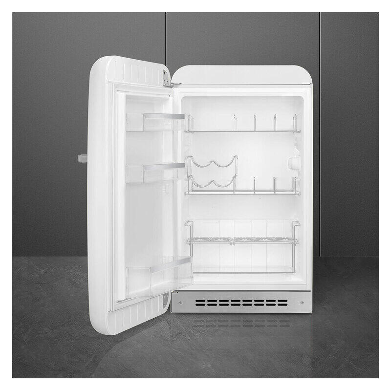 Smeg 135L 50's Style Retro Bar Fridge Left Hand Hinge - White