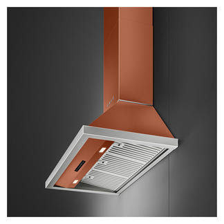 Smeg 90cm Portofino Canopy Rangehood - Amber Clay