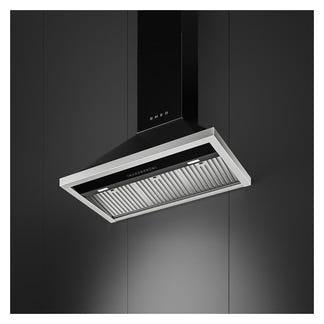 Smeg 90cm Portofino Canopy Rangehood - Black