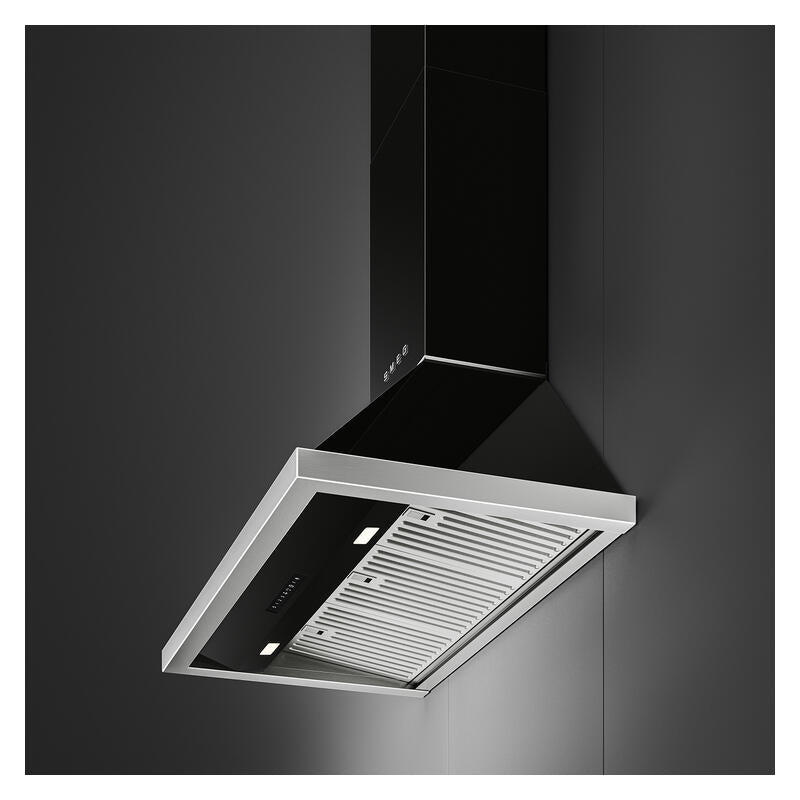 Smeg 90cm Portofino Canopy Rangehood - Black