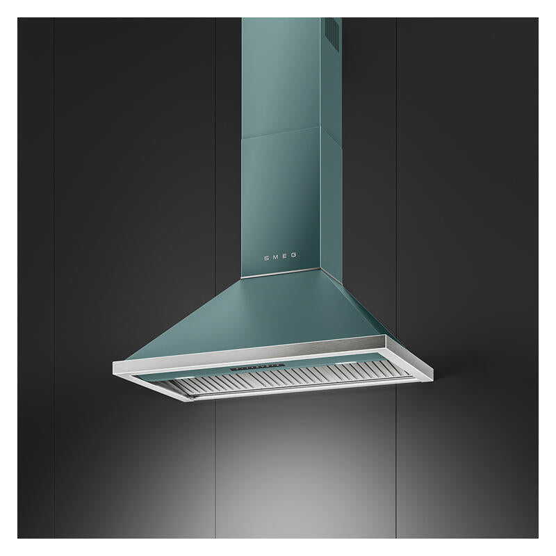 Smeg 90cm Portofino Canopy Rangehood - Emerald Green