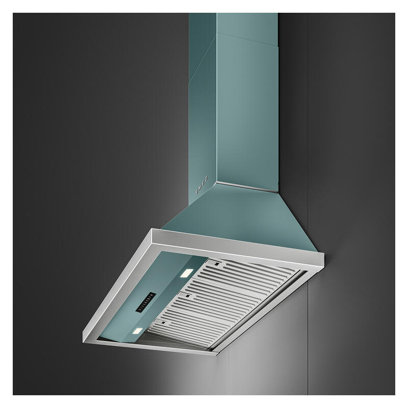 Smeg 90cm Portofino Canopy Rangehood - Emerald Green