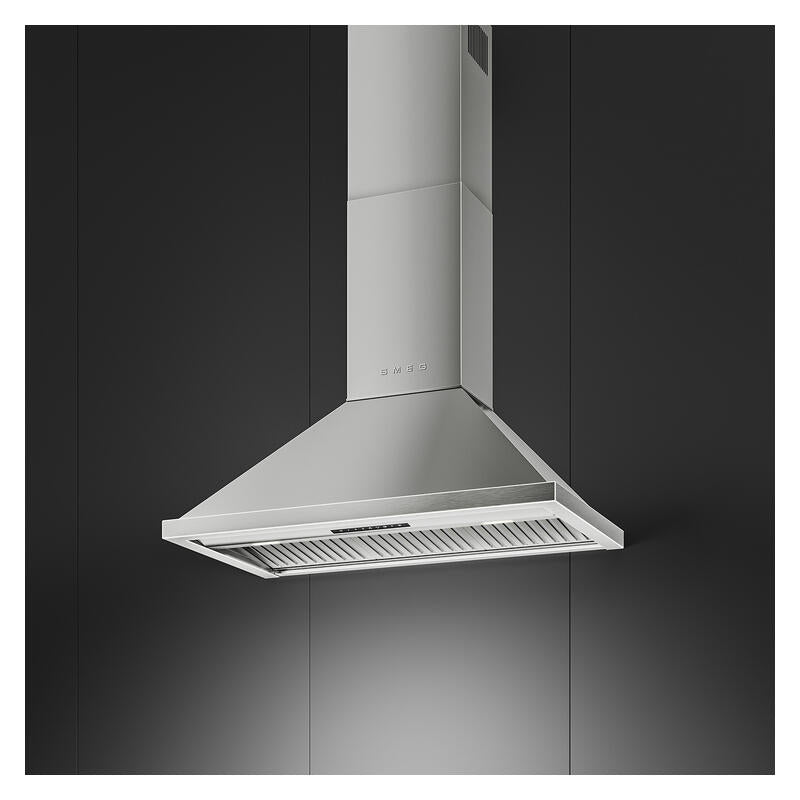 Smeg 90cm Portofino Canopy Rangehood - Stainless Steel