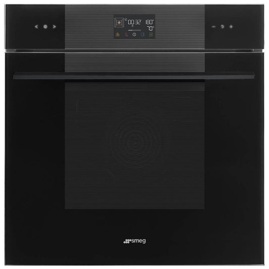 Smeg 60cm Pyrolytic Built-In Oven with 10 Functions - Black (Linea)