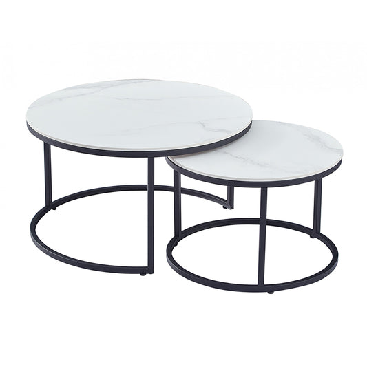 Snow Coffee Table Set - Snow White/Black