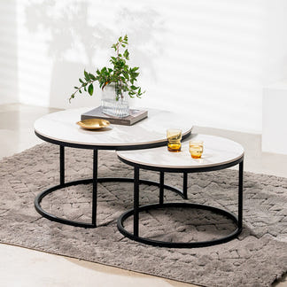 Snow Coffee Table Set - Snow White/Black