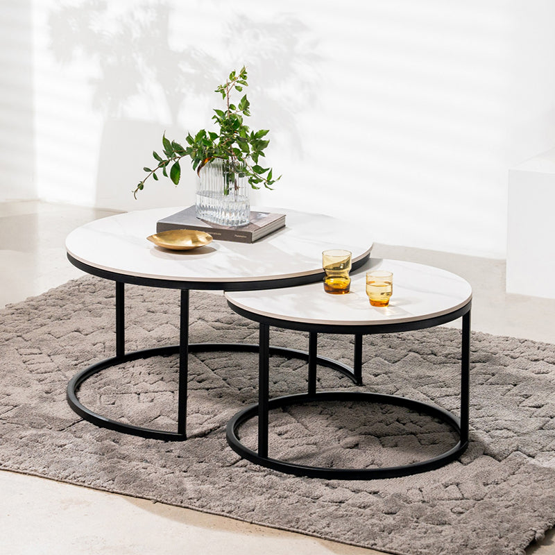 Snow Coffee Table Set - Snow White/Black