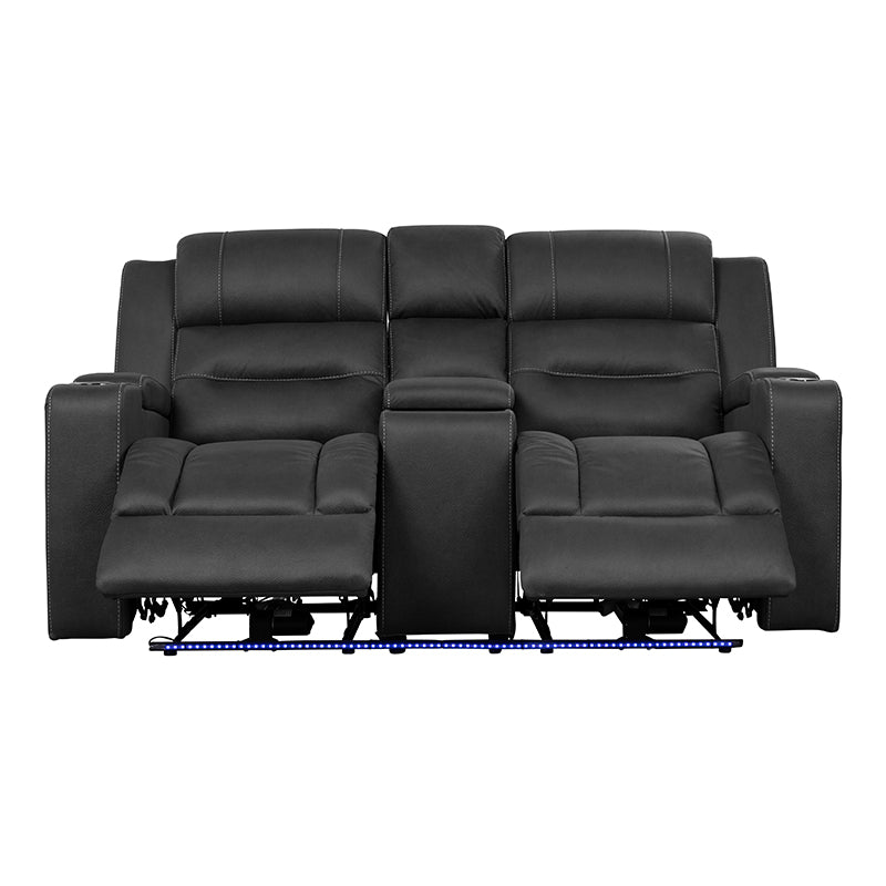 Spielberg 2 Seater Electric Fabric Recliner Sofa - Jet