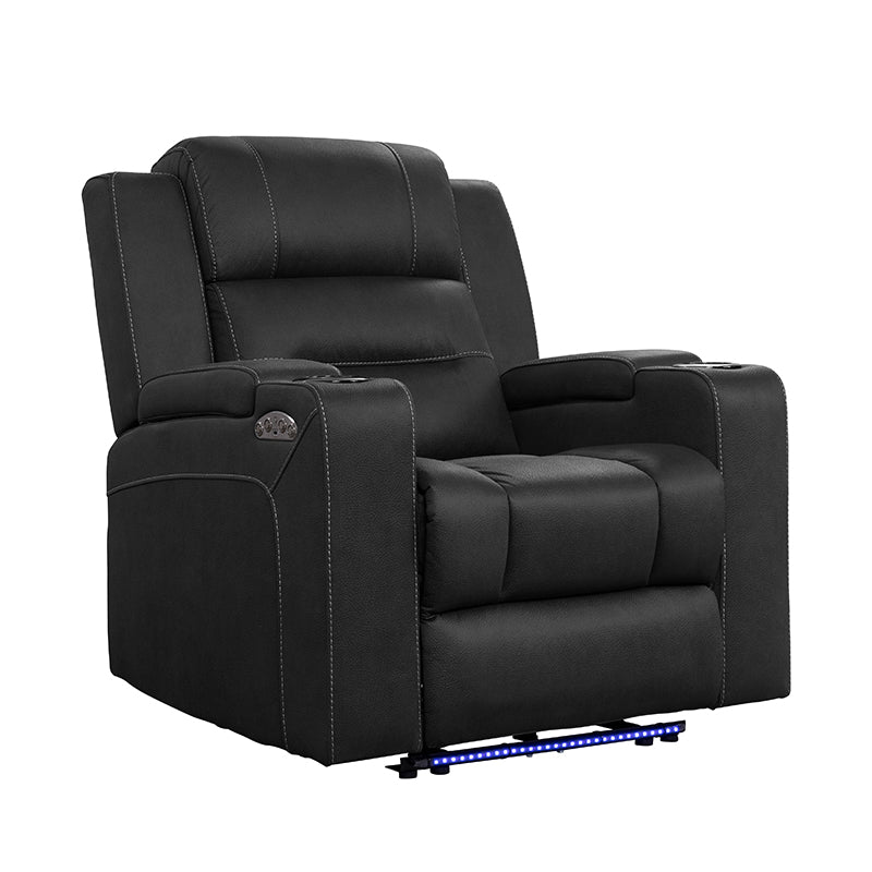 Spielberg Electric Recliner Fabric Armchair - Jet
