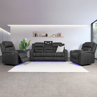 Spielberg Electric Recliner Fabric Armchair - Jet