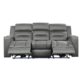 Spielberg 3 Seater Electric Fabric Recliner Sofa with Entertainment Console - Ash