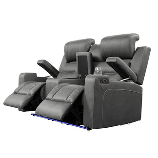 Spielberg 2 Seater Electric Fabric Recliner Sofa - Ash