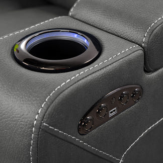 Spielberg 2 Seater Electric Fabric Recliner Sofa - Ash