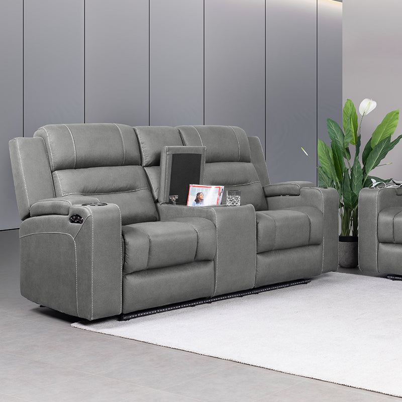 Spielberg 2 Seater Electric Fabric Recliner Sofa - Ash