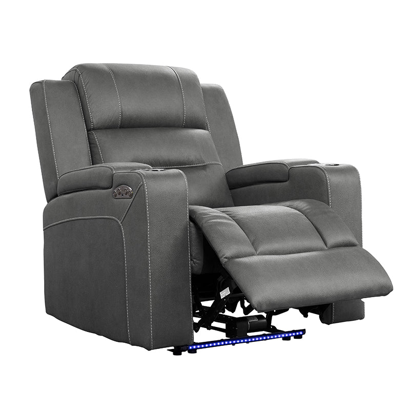 Spielberg Electric Recliner Fabric Armchair - Ash