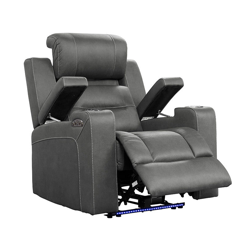 Spielberg Electric Recliner Fabric Armchair - Ash