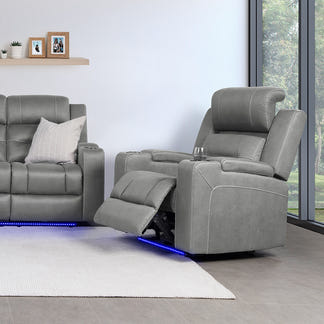 Spielberg Electric Recliner Fabric Armchair - Ash