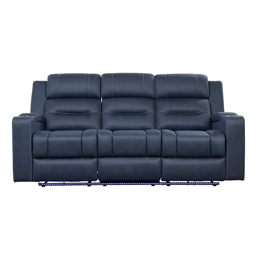 Spielberg 3 Seater Electric Fabric Recliner Sofa - Azure