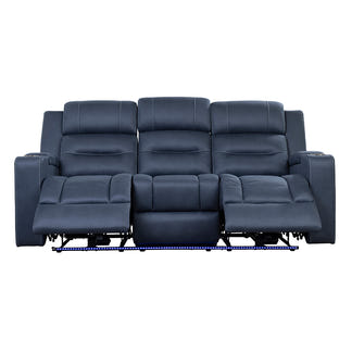 Spielberg 3 Seater Electric Fabric Recliner Sofa - Azure