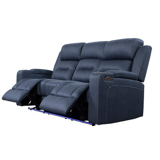 Spielberg 3 Seater Electric Fabric Recliner Sofa - Azure