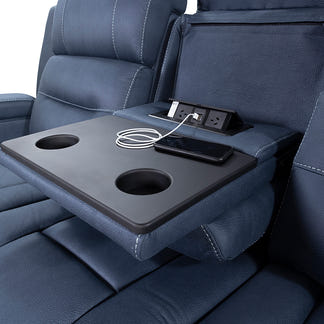 Spielberg 3 Seater Electric Fabric Recliner Sofa - Azure