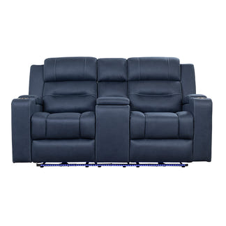 Spielberg 2 Seater Electric Fabric Recliner Sofa - Azure