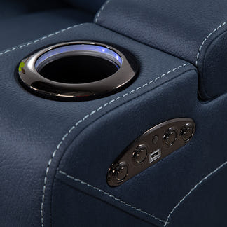 Spielberg 2 Seater Electric Fabric Recliner Sofa - Azure