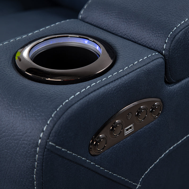 Spielberg 2 Seater Electric Fabric Recliner Sofa - Azure