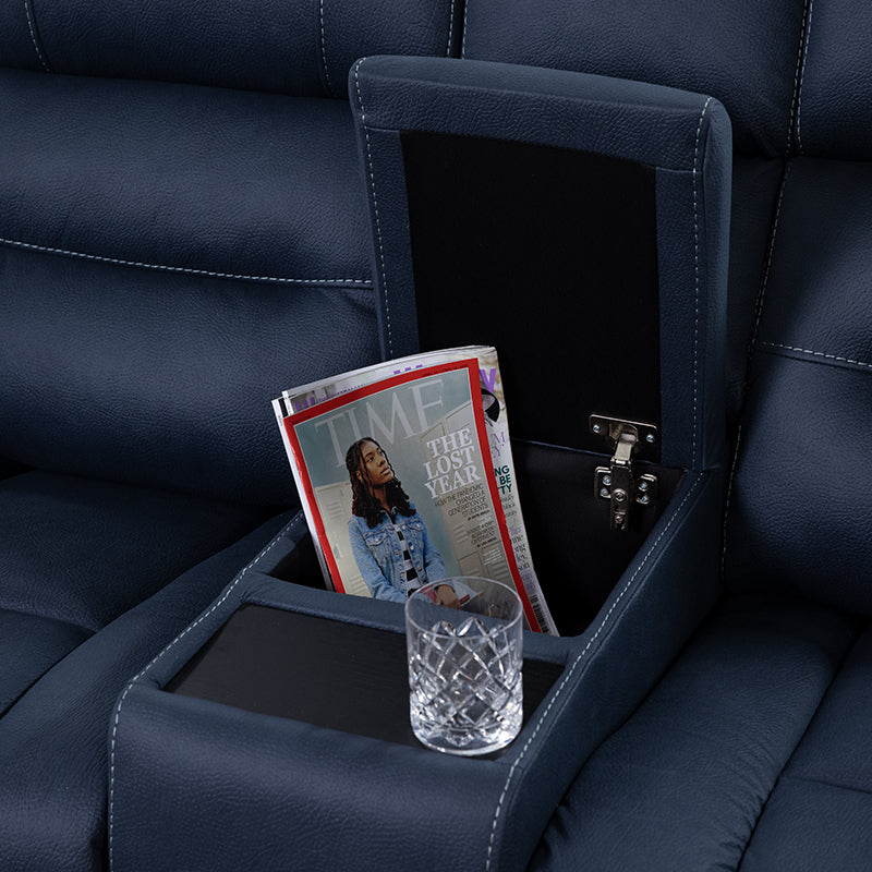 Spielberg 2 Seater Electric Fabric Recliner Sofa - Azure