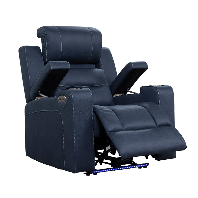Spielberg Electric Recliner Fabric Armchair - Azure
