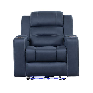 Spielberg Electric Recliner Fabric Armchair - Azure